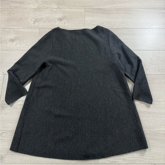 COS Wool Fit & Flare Gray Tunic 3/4 Sleeve Sweater - Picture 2 of 7
